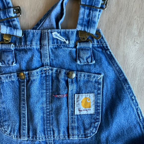 Vintage Carharrt Denim Overalls unisex mid blue one piece jeans - Picture 5 of 16